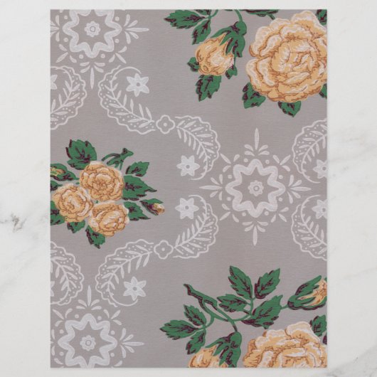 金ゴールドバラヴィンテージ壁紙スクラップブック紙 (正面)