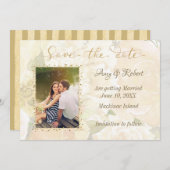 金ゴールドバラ写真Save the Date セーブザデート (正面/裏面)