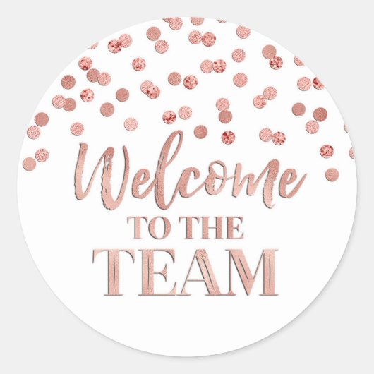 金ゴールドバラ紙吹雪ようこそチーム ラウンドシール (正面)