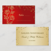 金ゴールドバラ紙吹雪座席表 プレイスカード (正面/裏面)