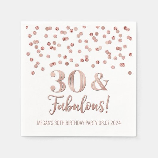 金ゴールドバラ紙吹雪30と素晴らしい スタンダードカクテルナプキン (正面)