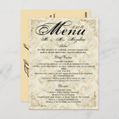 金ゴールドバラ結婚のディナーメニューありがとう ポストカード (正面/裏面)