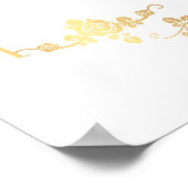 金ゴールドバラ結婚フレームへようこそ ポスター (角)