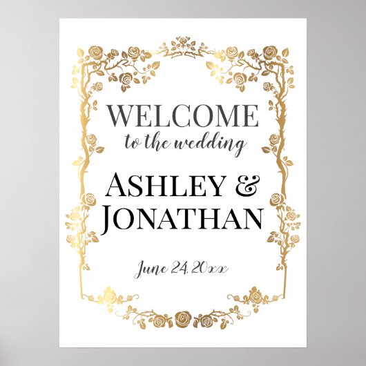金ゴールドバラ結婚フレームへようこそ ポスター (正面)