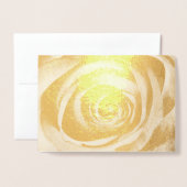 金ゴールドバラ花フローラ装飾ヴィンテージ 箔カード (封筒付き正面)