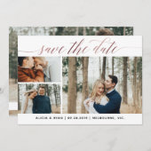 金ゴールドバラ複数の写真が日付を保存 セーブザデート (正面/裏面)