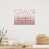 金ゴールドバラ金ゴールドピンクシャンパンブライダルシャワー標識 ポスター (キッチン)