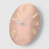 金ゴールドバラ金ゴールドミニマルメタルシルクロマンヌマーズ ラージ壁時計 (傾斜)