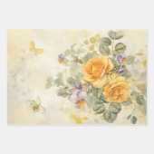 金ゴールドバラ50結婚周年記念 ラッピングペーパーシート (正面)