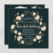 金ゴールドバラ 招待状 (正面/裏面)