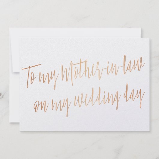 金ゴールドバラ「私の結婚式の日に義理の母へ」 カード (正面)