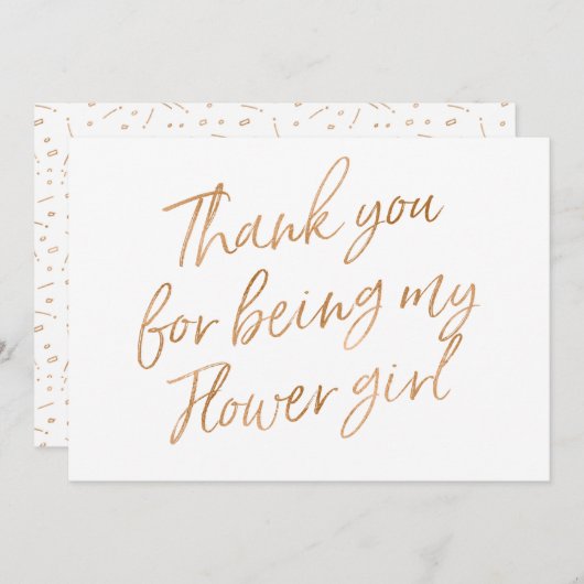 金ゴールドバラ「私の花の女の子になってくれてありがとう」 サンキューカード (正面/裏面)