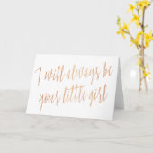 金ゴールドバラ「私は常にあなたの小さな女の子である」 カード (黄色い花)