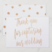 金ゴールドバラ「Thank you for captured our 結婚's」 サンキューカード (正面/裏面)