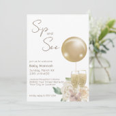 金ゴールドバルーンとシャンパン&フラワーsipと参照 招待状 (スタンド正面)