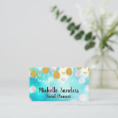 金ゴールドバルーンと紙吹雪 | 《写真》ぼけ味後円 名刺 (スタンド正面)