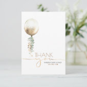 金ゴールドバルーングリーンリーベビーシャワーありがとう サンキューカード (スタンド正面)
