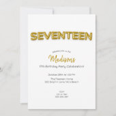 金ゴールドバルーンセブン誕生日フォト招待状 招待状 (正面)