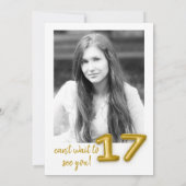 金ゴールドバルーンセブン誕生日フォト招待状 招待状 (裏面)