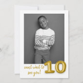 金ゴールドバルーンティッド誕生日フォト招待状 招待状 (裏面)