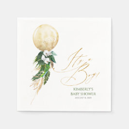 金ゴールドバルーントロピカルグリーンリーガーランドベビーシャワー スタンダードカクテルナプキン