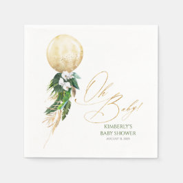 金ゴールドバルーントロピカルグリーンリーガーランドベビーシャワー スタンダードカクテルナプキン