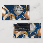 金ゴールドバルーンネイビーブルーパーティーイベントプランナー 名刺 (正面/裏面)