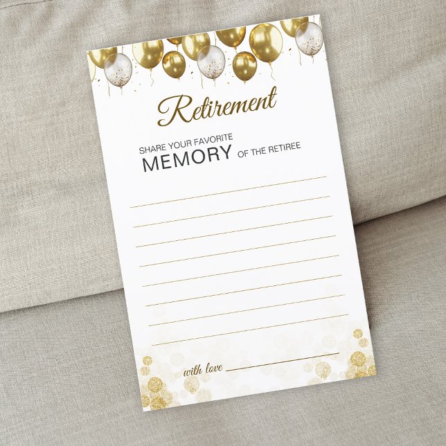 金ゴールドバルーンハッピーリタイアメント共有Aメモリカード (Gold Balloon Happy Retirement Share A Memory Card)