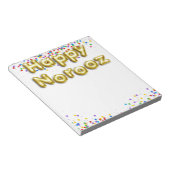 金ゴールドバルーンハッピーNoroozペルシャ新年 ノートパッド (アングル)