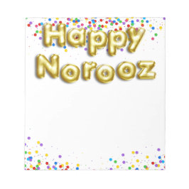 金ゴールドバルーンハッピーNoroozペルシャ新年 ノートパッド