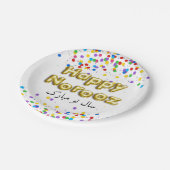 金ゴールドバルーンハッピーNoroozペルシャ新年 ペーパープレート (アングル)