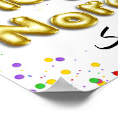 金ゴールドバルーンハッピーNoroozペルシャ新年 ポスター (角)