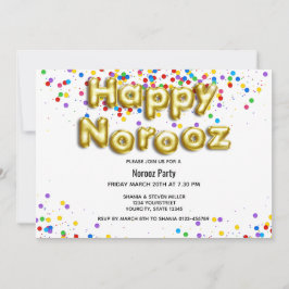 金ゴールドバルーンハッピーNoroozペルシャ新年 招待状