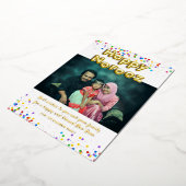 金ゴールドバルーンハッピーNoroozペルシャ新年 箔シーズンカード (回転した状態)