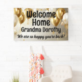 金ゴールドバルーンパーソナライズされたウェルカムホーム標識 横断幕 (インサイチュ)