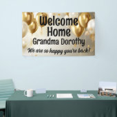 金ゴールドバルーンパーソナライズされたウェルカムホーム標識 横断幕 (トレードショー)