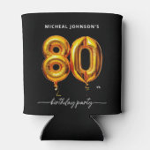 金ゴールドバルーンブラック80thバースデーパーティー 缶クーラー (裏面)