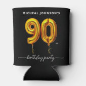 金ゴールドバルーンブラック90thバースデーパーティー 缶クーラー (裏面)