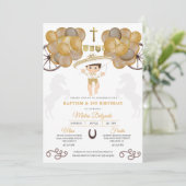 金ゴールドバルーンベビーシャルロメキシコ洗礼 招待状 (スタンド正面)