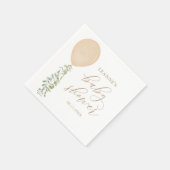 金ゴールドバルーンユーカリ赤ちゃんシャワー スタンダードカクテルナプキン (角)