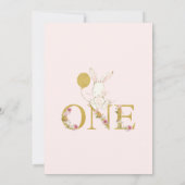 金ゴールドバルーンワイルドフラワーズバイナリーの誕生日 招待状 (裏面)