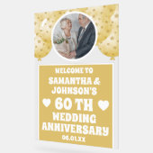 金ゴールドバルーン写真結婚60周年 アクリルサイン (傾斜)