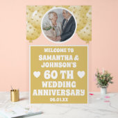 金ゴールドバルーン写真結婚60周年 アクリルサイン (ウェディング)