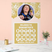 金ゴールドバルーン写真退職ようこそ曇り アクリルサイン (ウェディング)