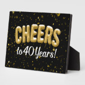 金ゴールドバルーン応援を40歳40歳の誕生日に フォトプラーク (側面)