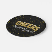 金ゴールドバルーン応援を40歳40歳の誕生日に ペーパープレート (アングル)