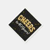 金ゴールドバルーン応援40歳40歳の誕生日 スタンダードカクテルナプキン (角)