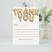 金ゴールドバルーン紙吹雪ドットモダンサンキューカード サンキューカード (スタンド正面)