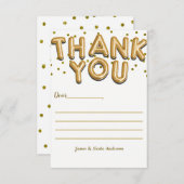 金ゴールドバルーン紙吹雪ドットモダンサンキューカード サンキューカード (正面/裏面)