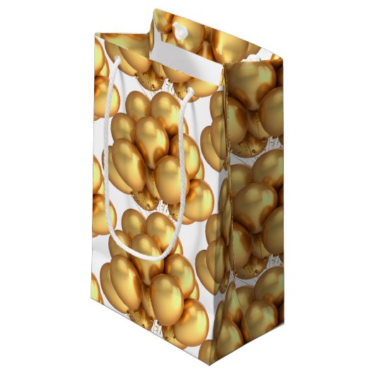 金ゴールドバルーン紙抱き枕 スモールペーパーバッグ (正面アングル)